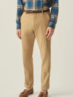 J.McLaughlin Redding Straight-Fit Chino Pants in Italian Moleskin BritishKhaki Fashion