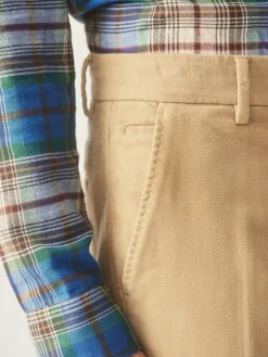 J.McLaughlin Redding Straight-Fit Chino Pants in Italian Moleskin BritishKhaki Fashion