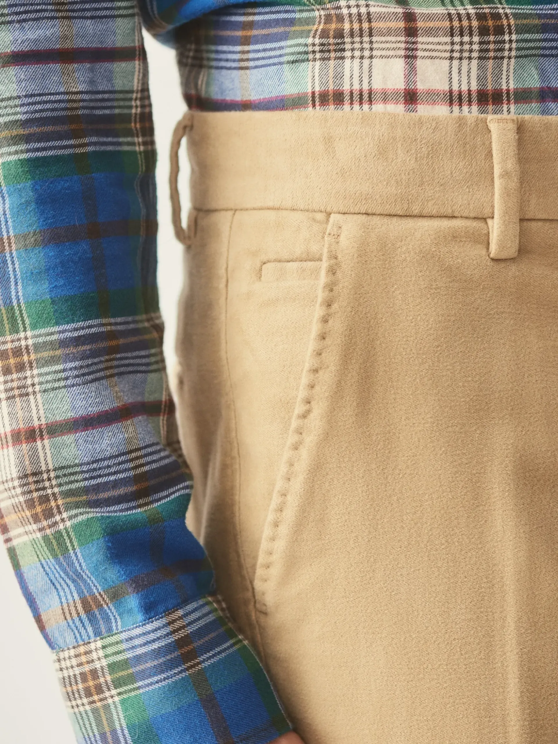 J.McLaughlin Redding Straight-Fit Chino Pants in Italian Moleskin BritishKhaki Fashion
