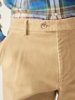 J.McLaughlin Redding Straight-Fit Chino Pants in Italian Moleskin BritishKhaki Fashion
