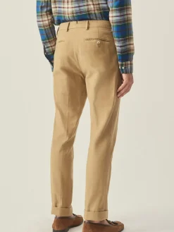J.McLaughlin Redding Straight-Fit Chino Pants in Italian Moleskin BritishKhaki Fashion