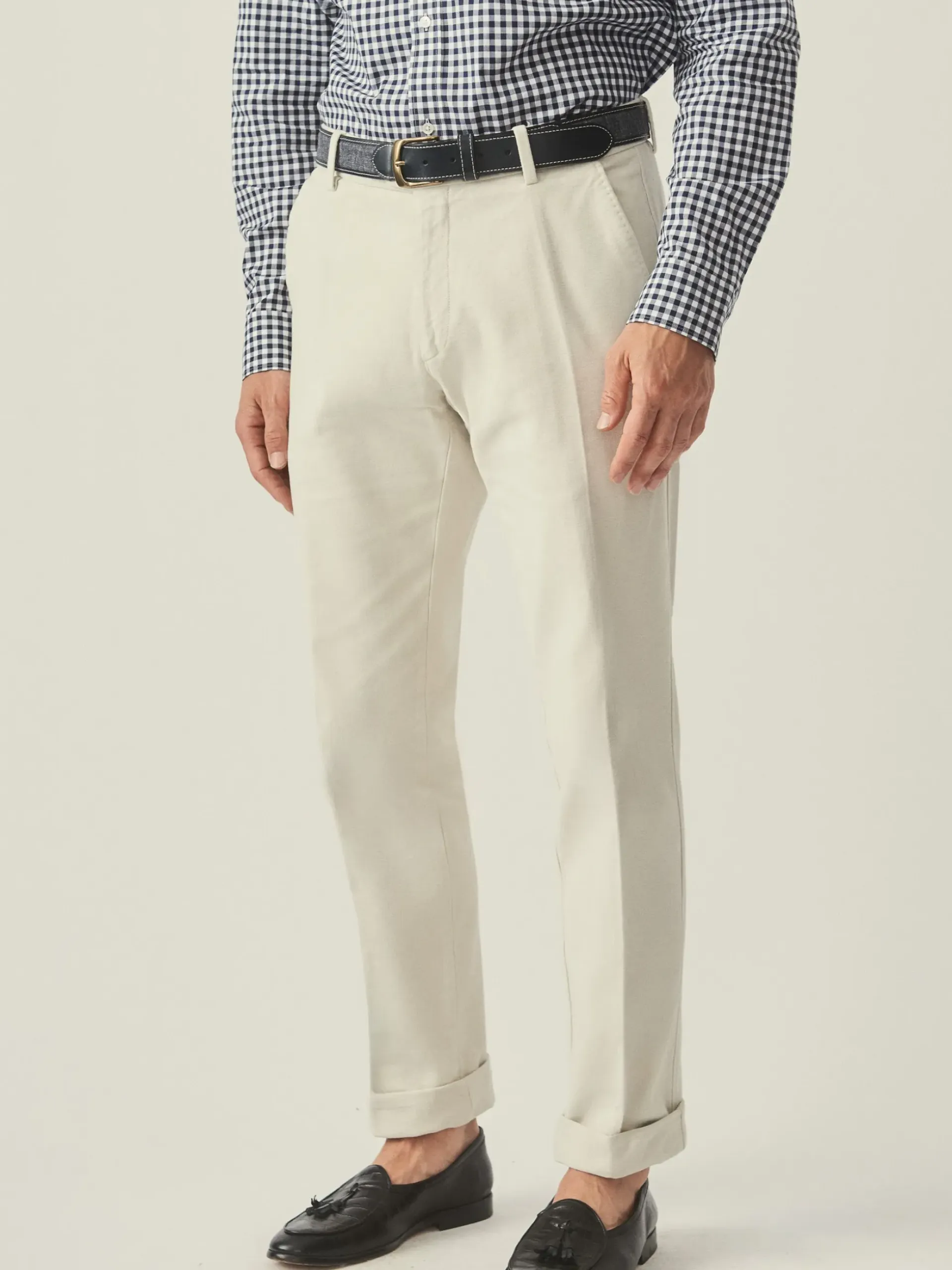 J.McLaughlin Redding Straight-Fit Chino Pants in Italian Moleskin Stone Online