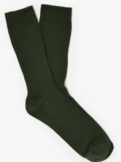 J.McLaughlin Ribbed Socks Olive Clearance