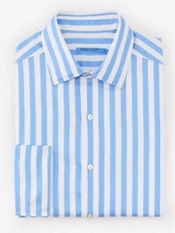 J.McLaughlin Rivera Classic Fit Shirt in Broad Stripe Blue/White Online