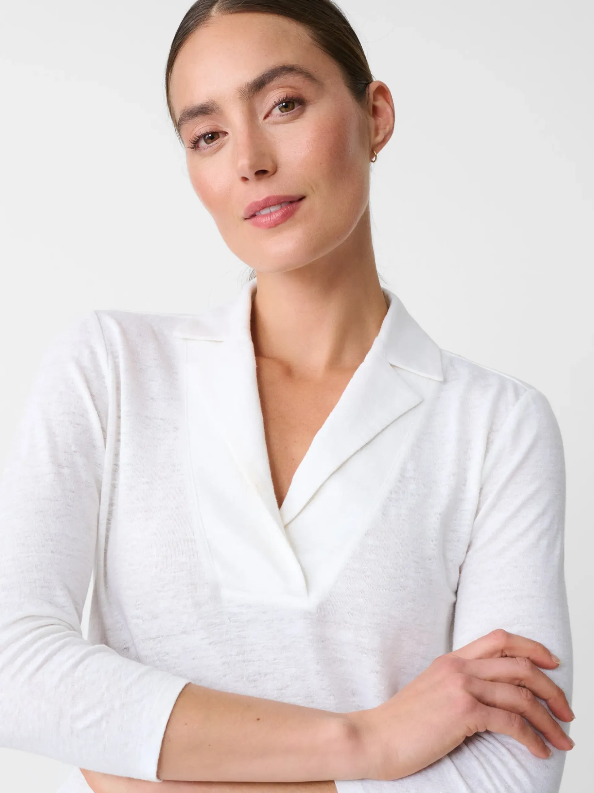 J.McLaughlin Romeo Linen Shirt White Online