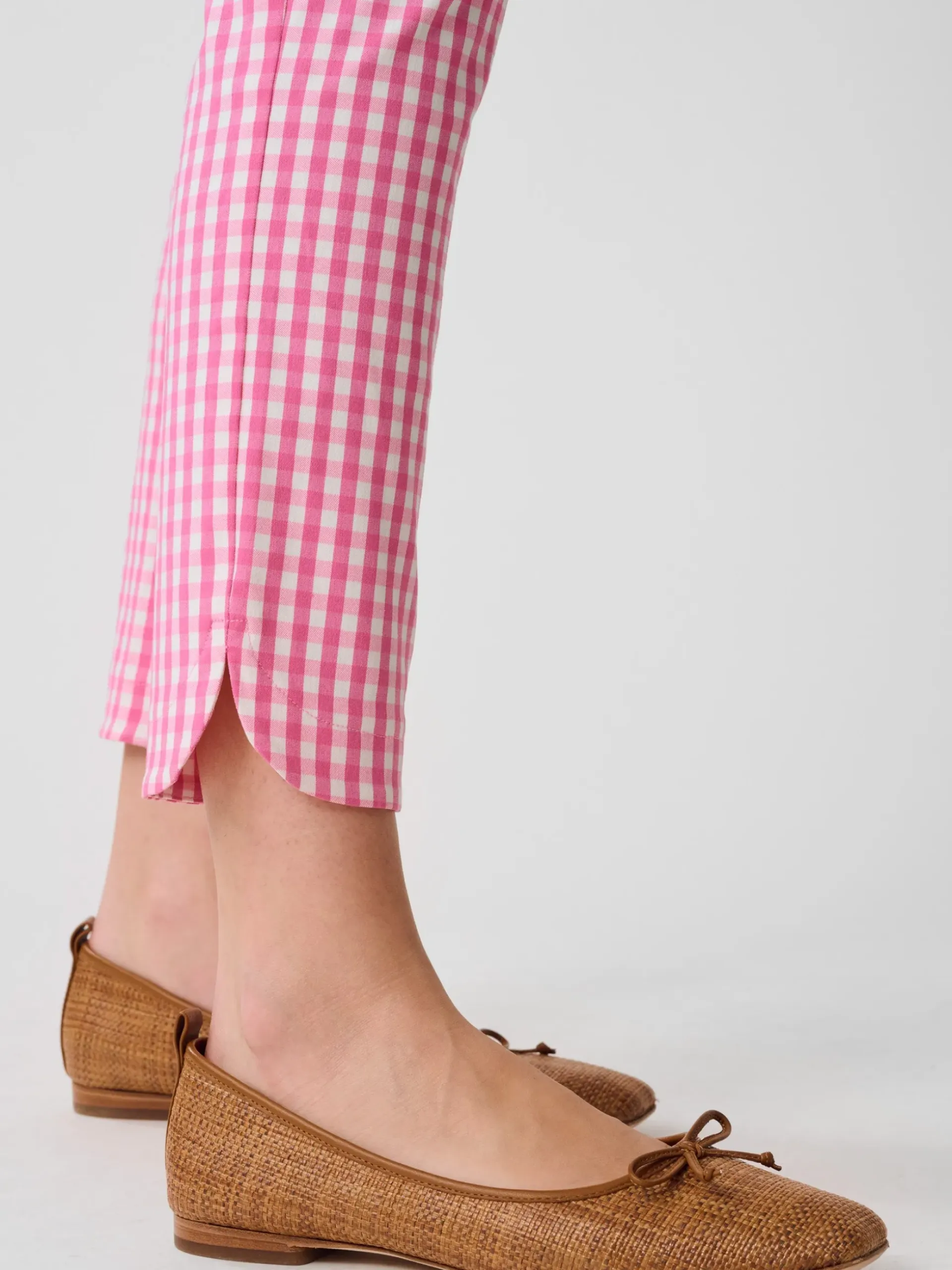 J.McLaughlin Romilly Pants in Gingham HotPink/White Discount
