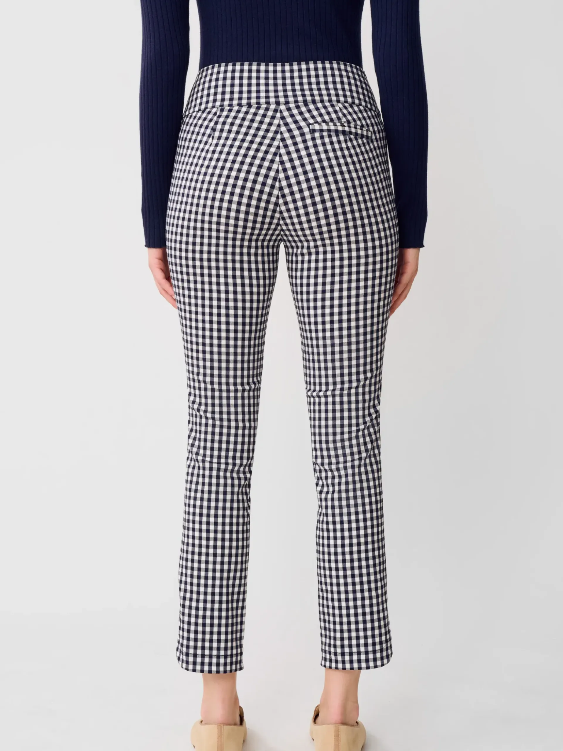 J.McLaughlin Romilly Pants in Gingham Navy/White Sale