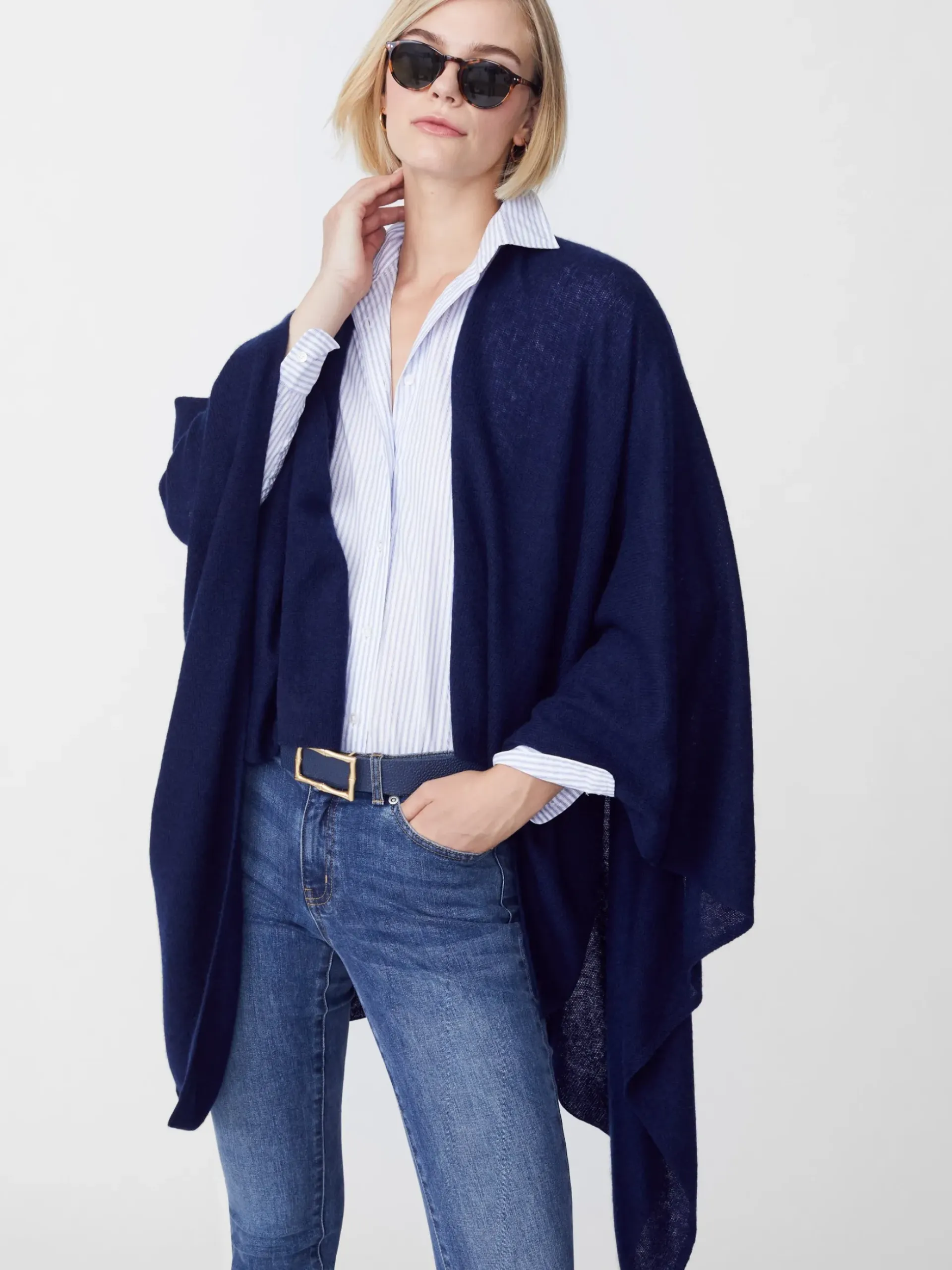 J.McLaughlin Rossi Cashmere Wrap Navy New