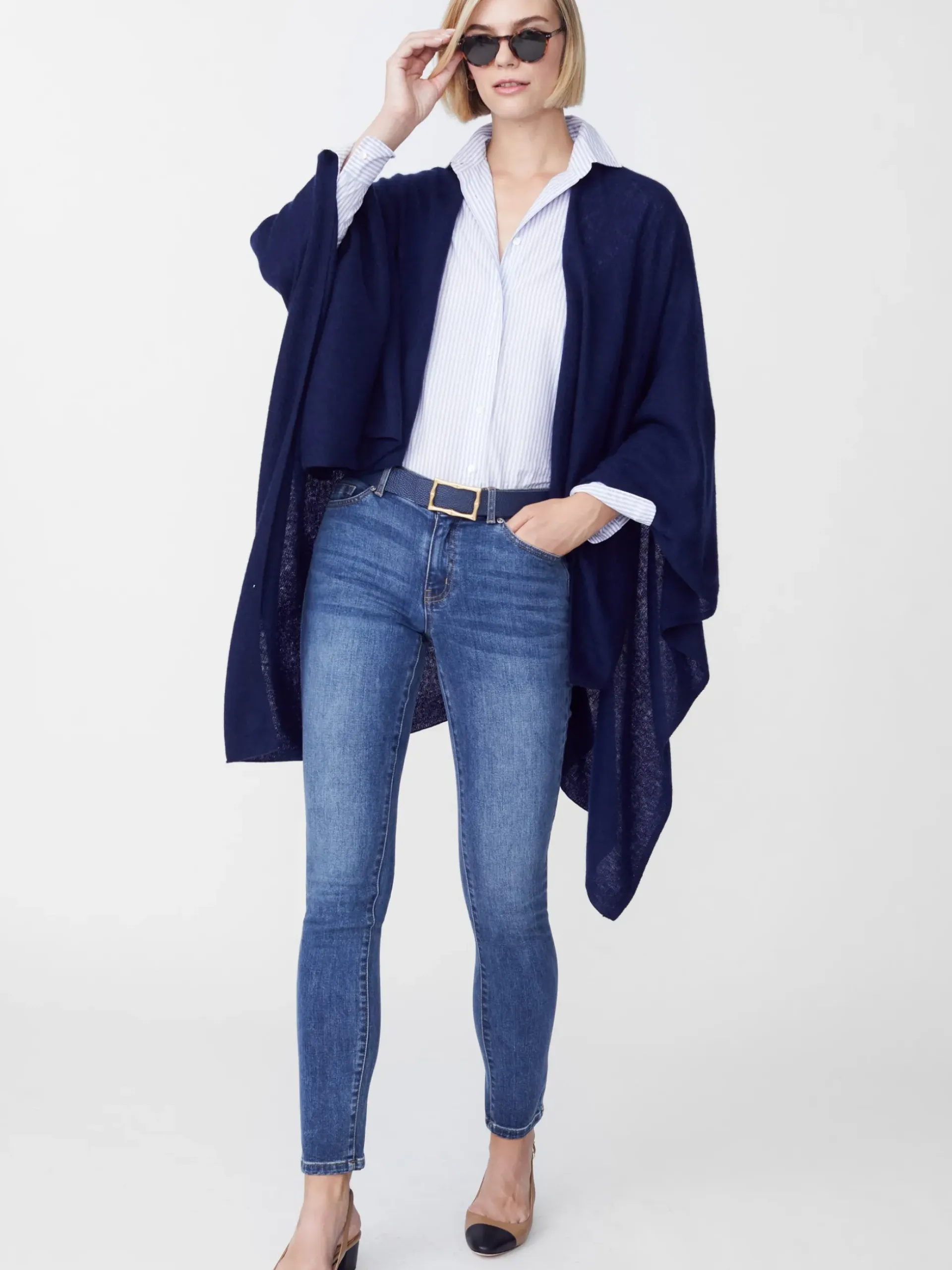 J.McLaughlin Rossi Cashmere Wrap Navy New