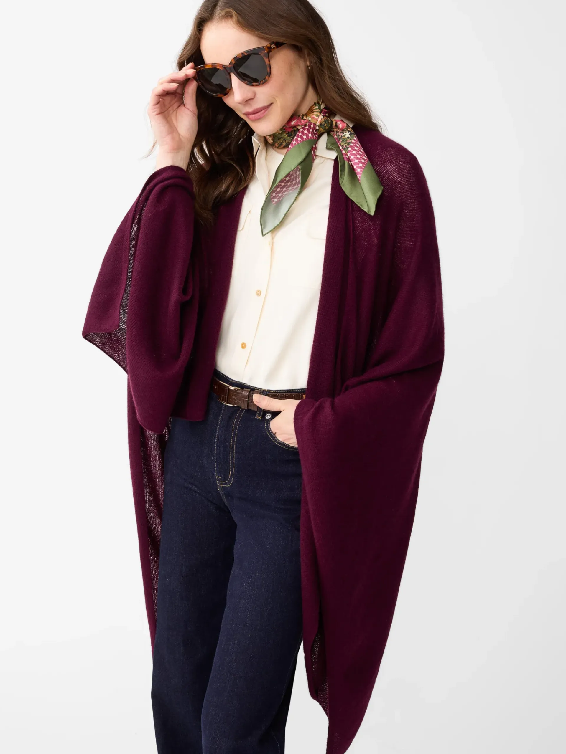 J.McLaughlin Rossi Cashmere Wrap Merlot Clearance