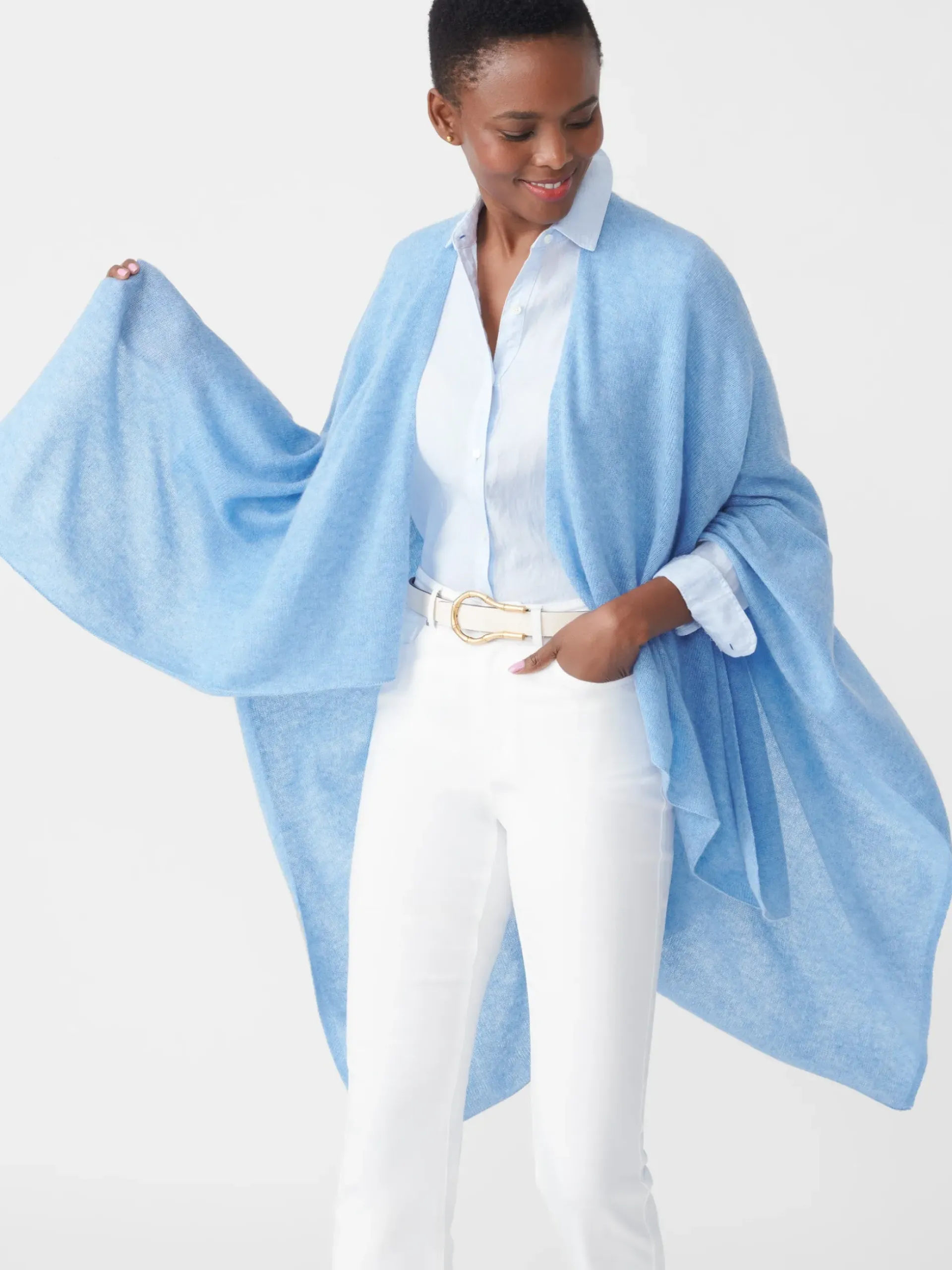 J.McLaughlin Rossi Cashmere Wrap IndigoBlue Outlet