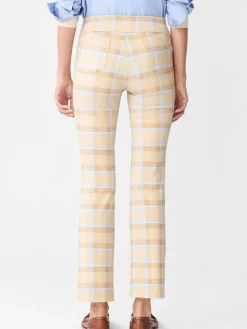 J.McLaughlin Rylie Pants in Stadium Plaid Tan/Brown Hot