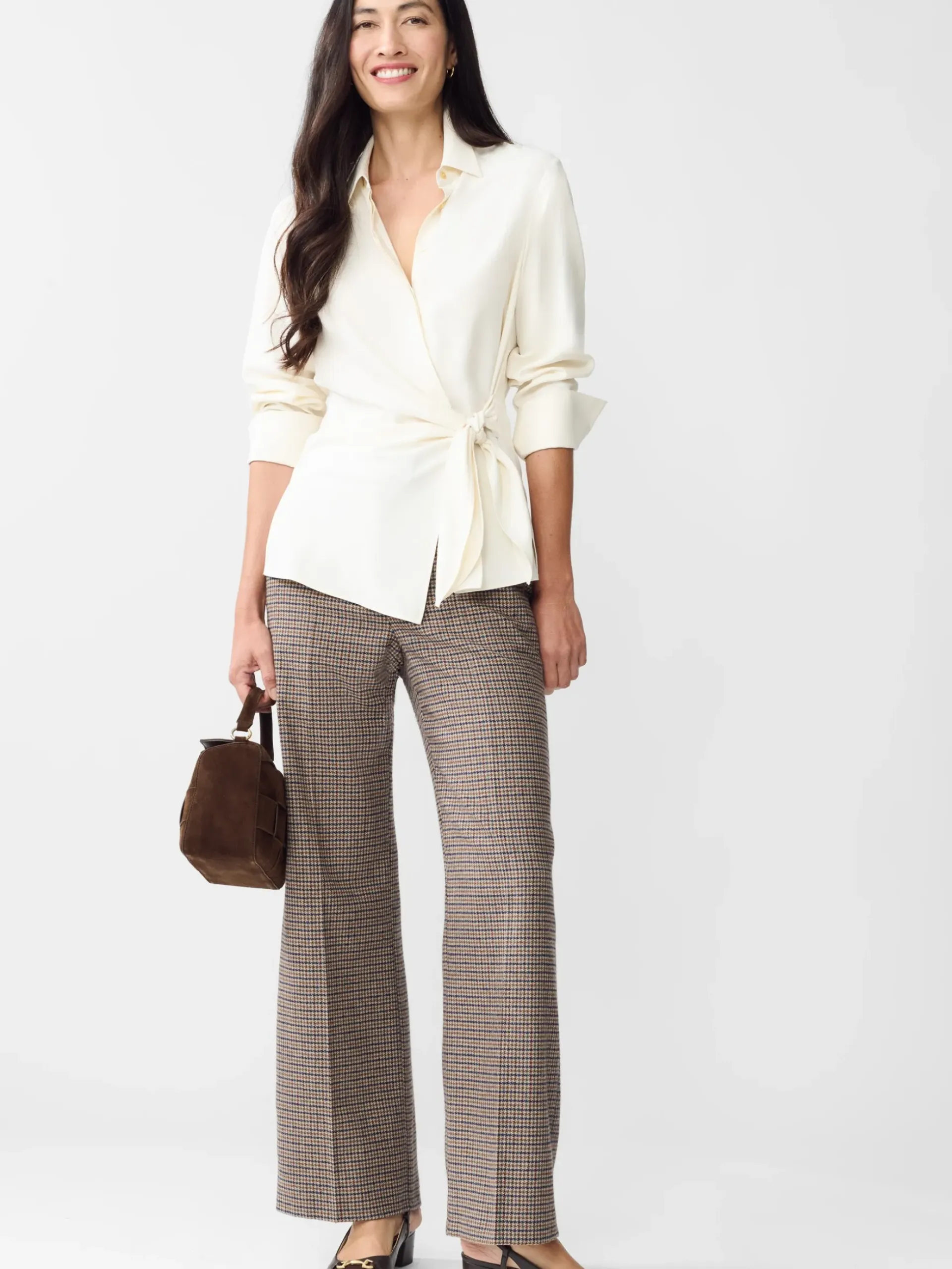 J.McLaughlin Salma Silk Shirt EgretWhite Best