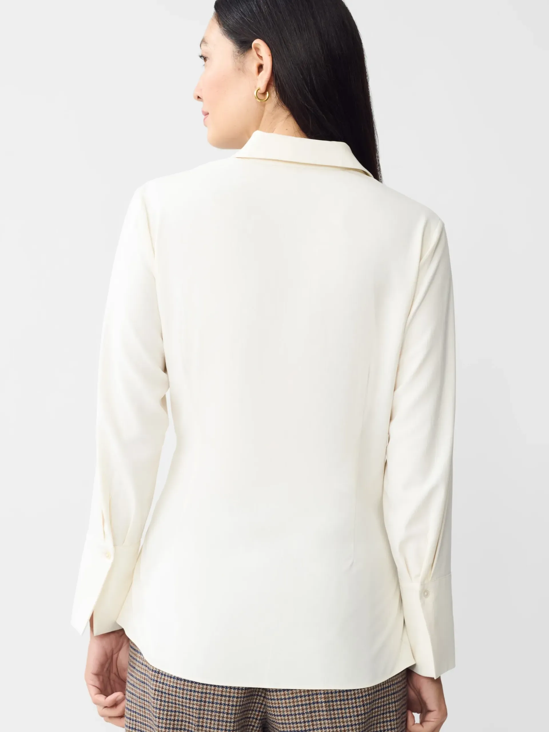 J.McLaughlin Salma Silk Shirt EgretWhite Best