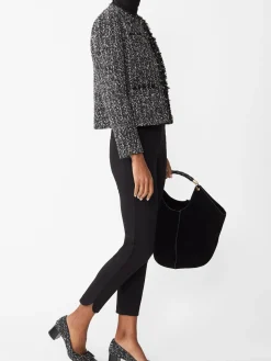 J.McLaughlin Sanne Suede Top Handle Black New