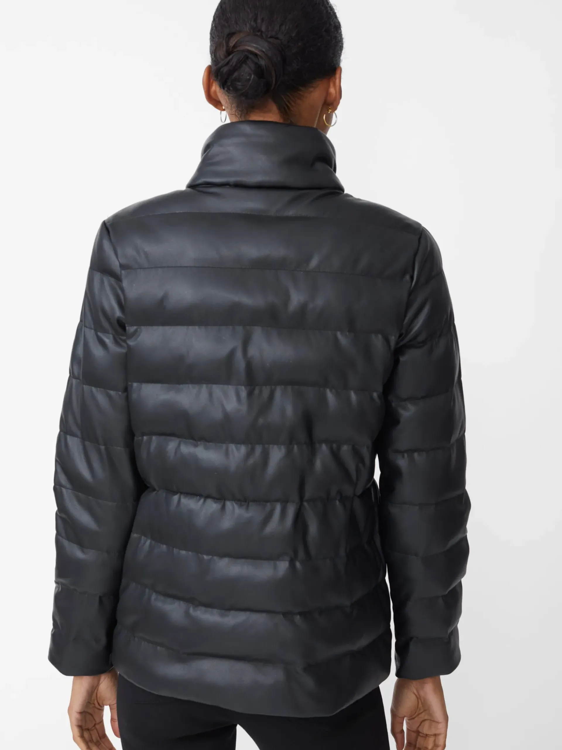 J.McLaughlin Sariah Vegan Leather Puffer Jacket Black Best