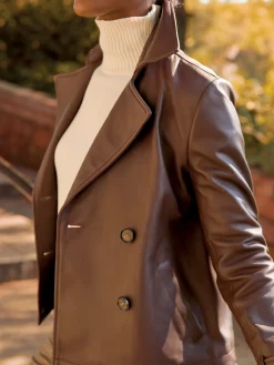 J.McLaughlin Saskia Leather Jacket Chocolate Fashion