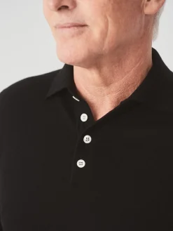 J.McLaughlin Savona Merino Wool u0026 Silk Polo Sweater Black Outlet