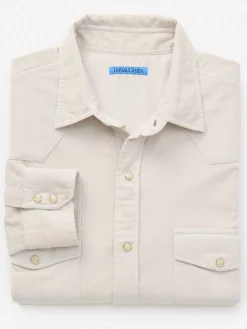 J.McLaughlin Scotto Cord Shirt Pumice Sale