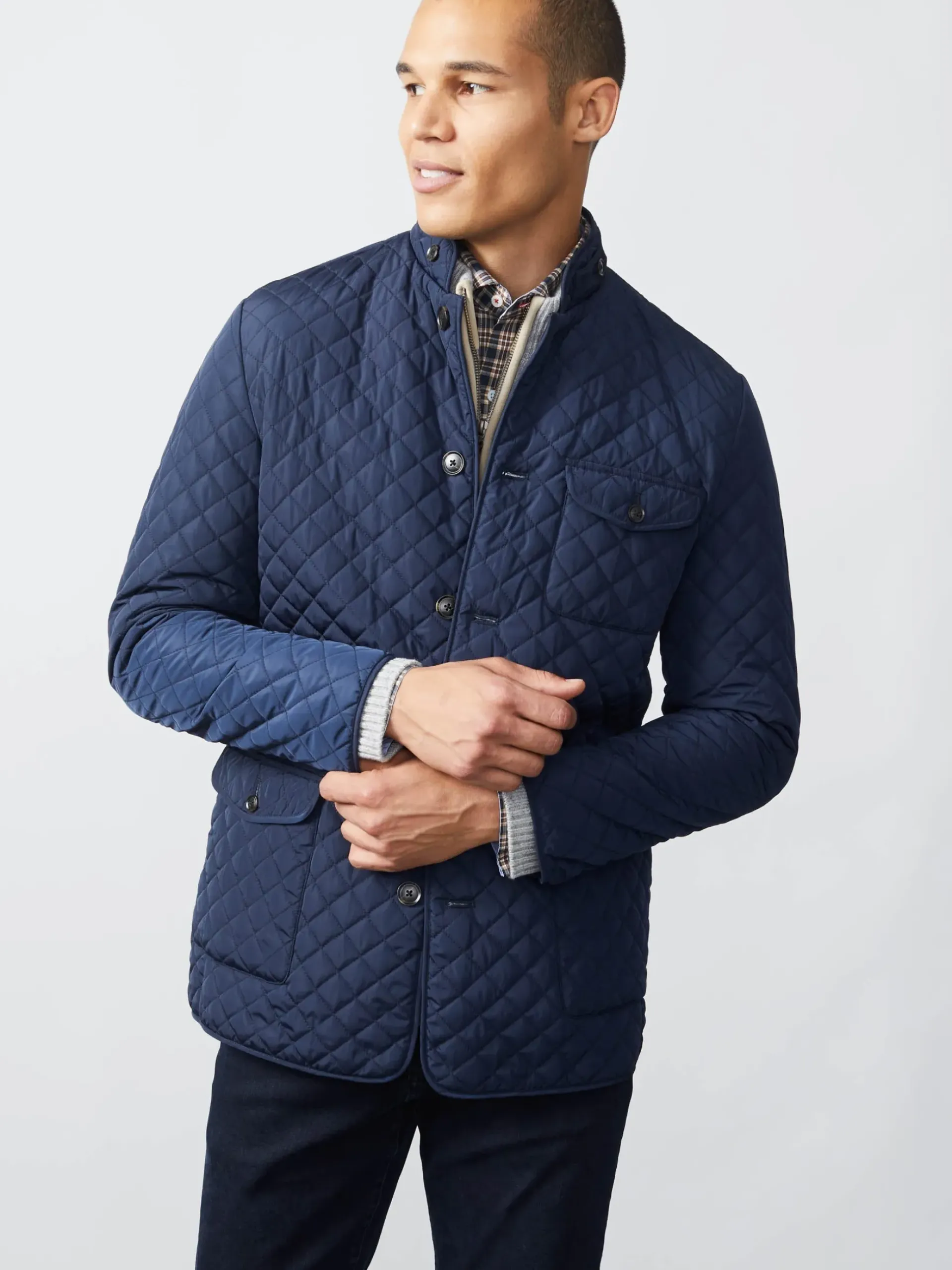J.McLaughlin Sebby Quilted Jacket Navy Fashion