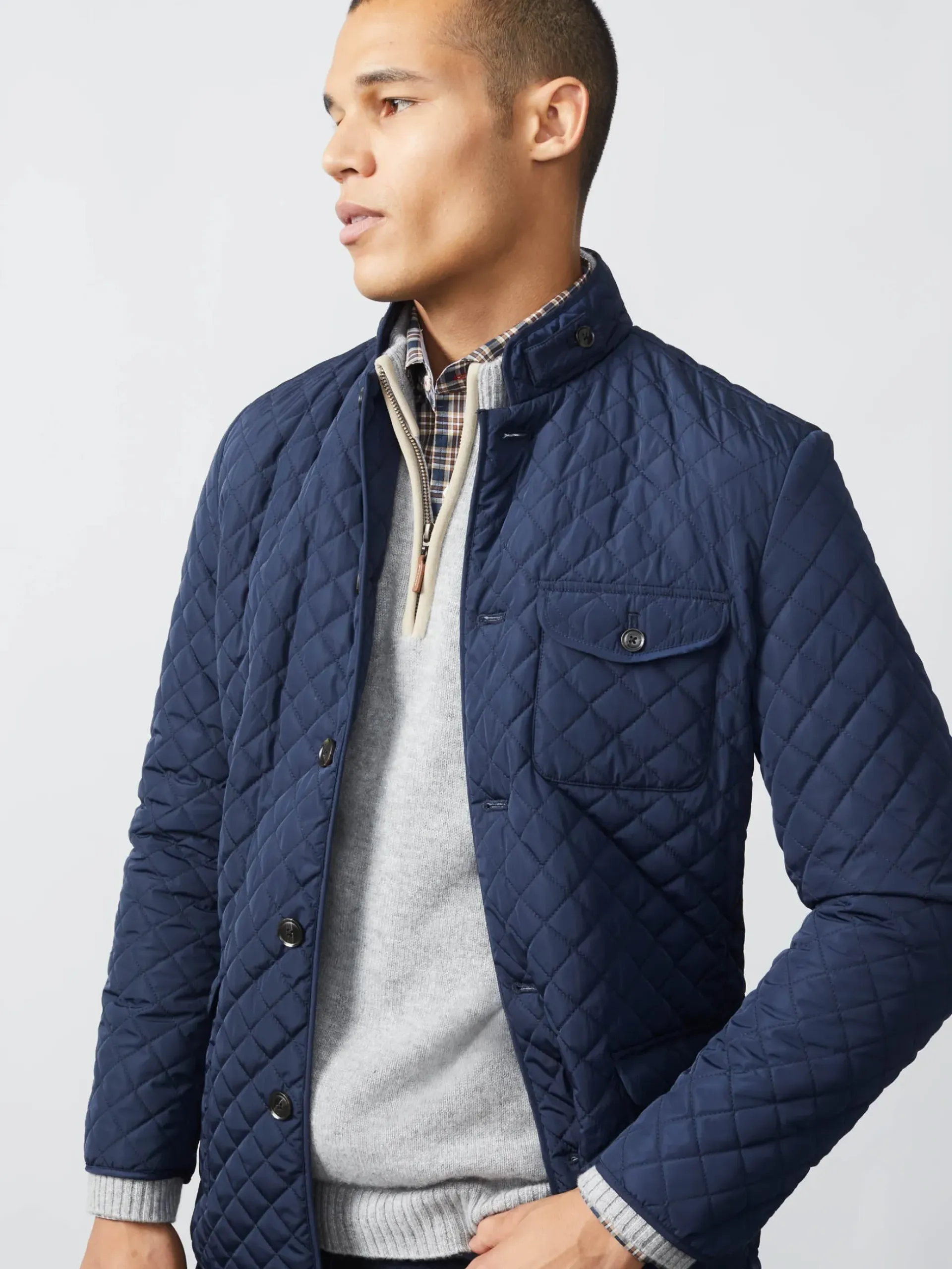 J.McLaughlin Sebby Quilted Jacket Navy Fashion