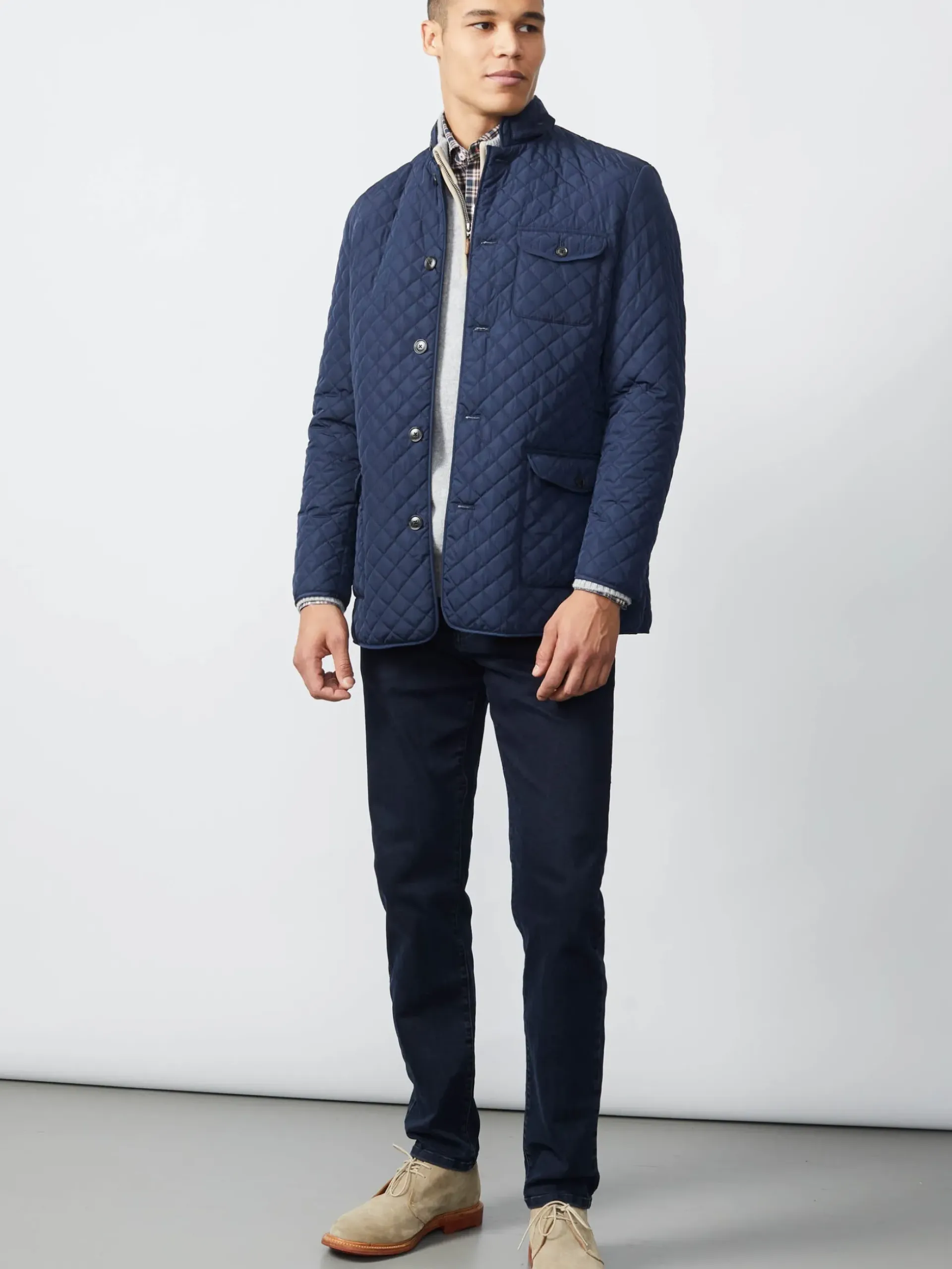 J.McLaughlin Sebby Quilted Jacket Navy Fashion