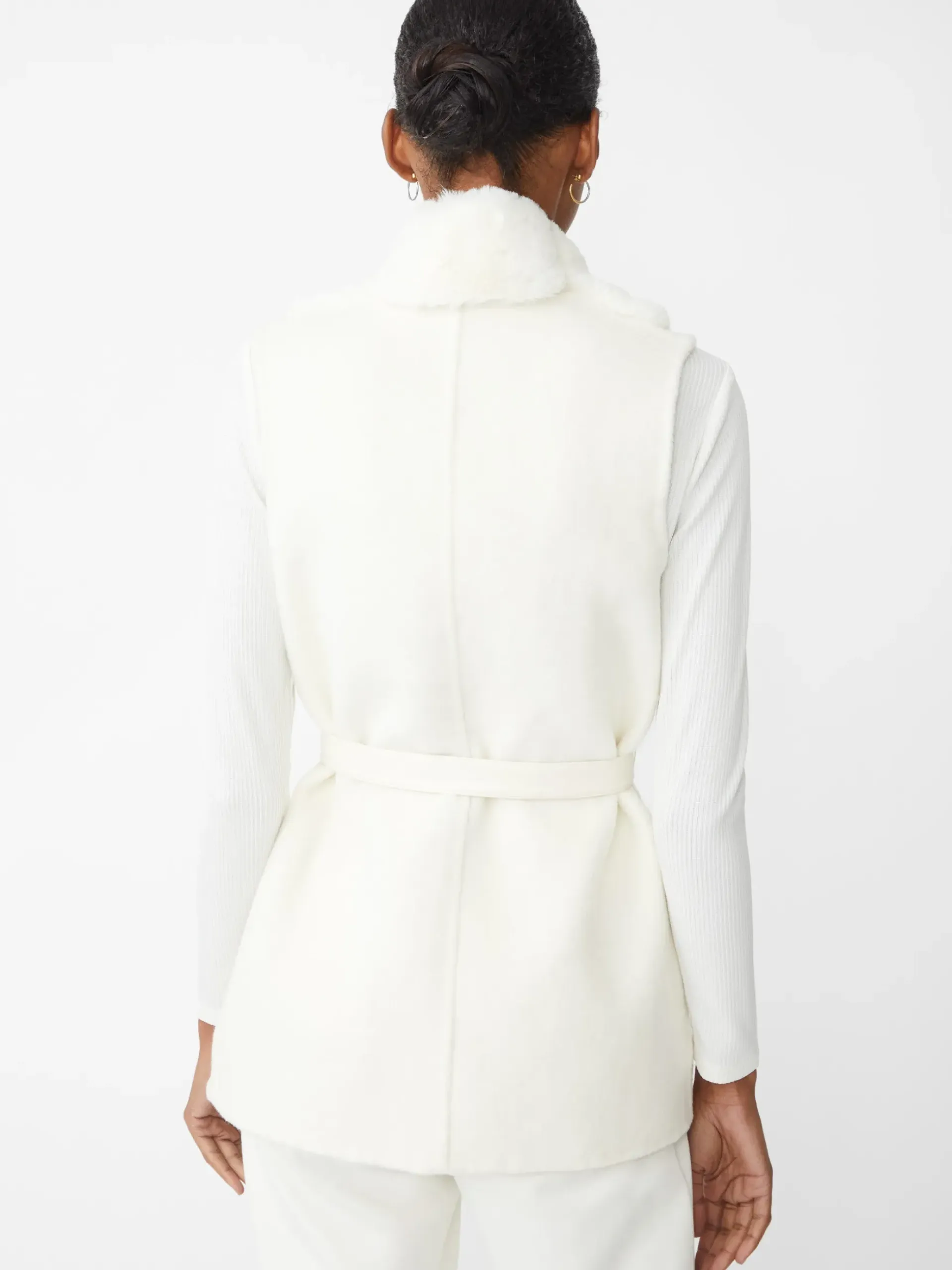 J.McLaughlin Sersha Faux Fur Vest OffWhite New