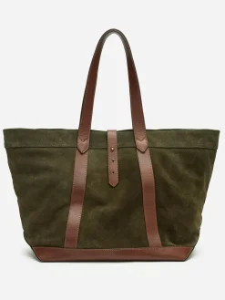 J.McLaughlin Sheldon Suede Tote DarkOlive Discount