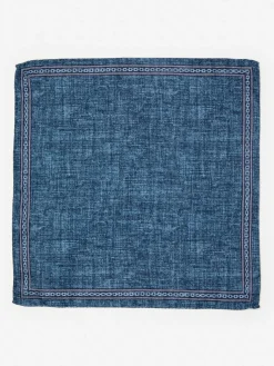 J.McLaughlin Silk Pocket Square Denim Best
