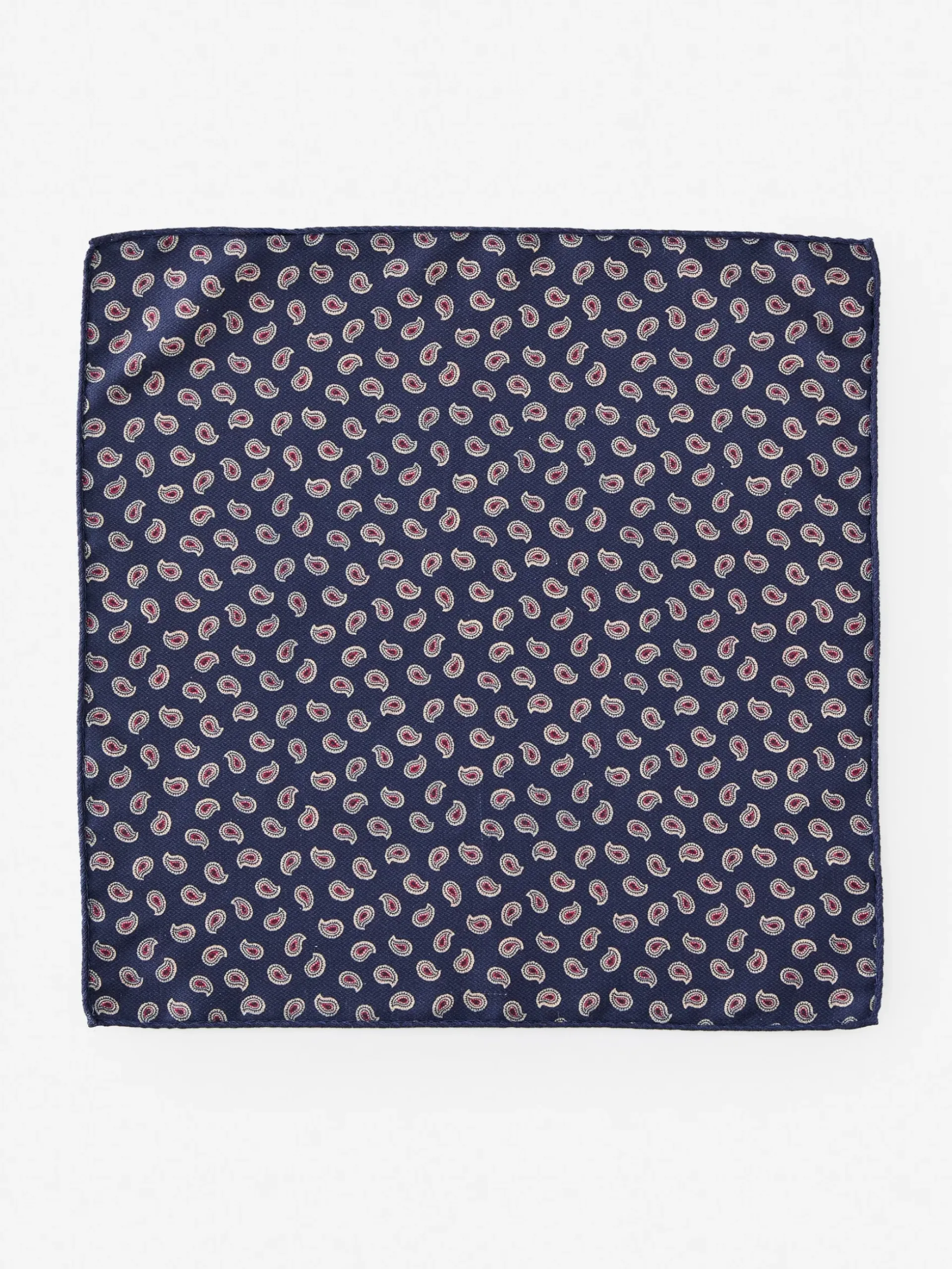 J.McLaughlin Silk Pocket Square in Foulard Navy/Multi New