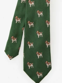 J.McLaughlin Silk Tie in Dog DarkGreen Hot
