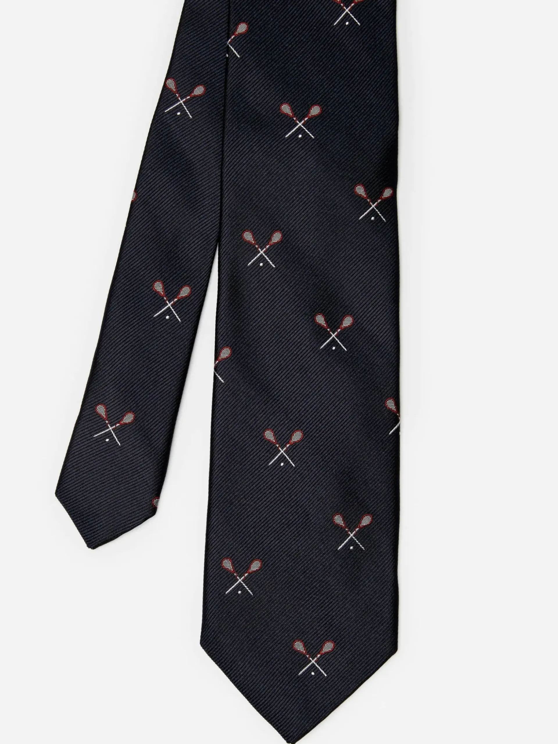 J.McLaughlin Silk Tie in Lacrosse Sticks Black Clearance