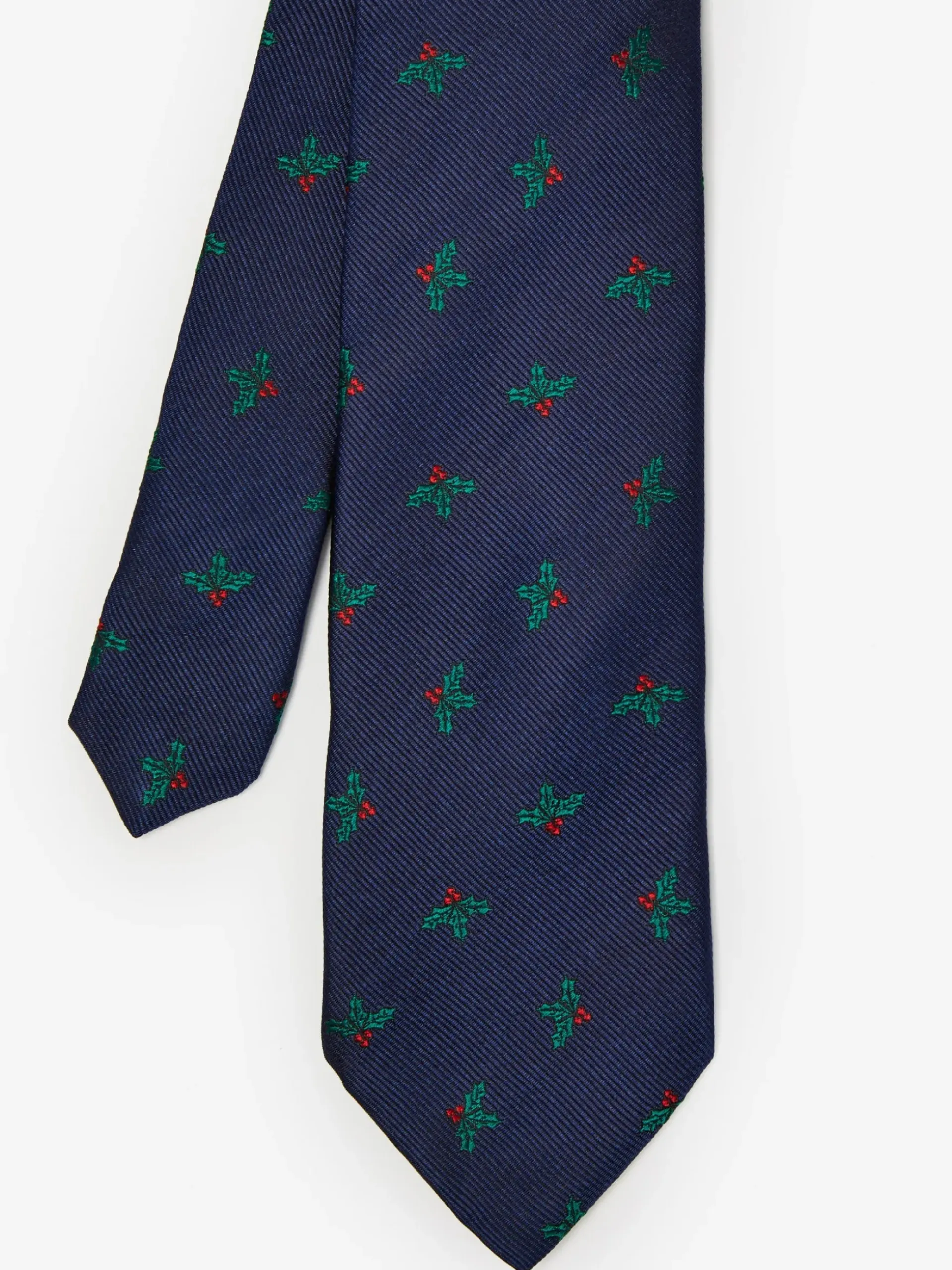 J.McLaughlin Silk Tie in Mistletoe Navy/Green Clearance
