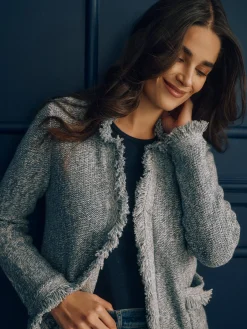 J.McLaughlin Simone Cardigan Denim/White Best
