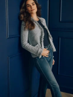 J.McLaughlin Simone Cardigan Denim/White Best