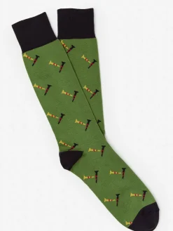 J.McLaughlin Socks in Golf Tee DarkGreen/Navy Fashion