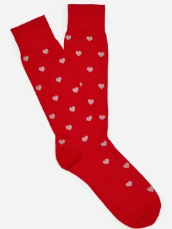 J.McLaughlin Socks in Heart Red/OffWhite Hot
