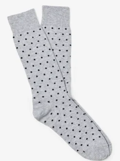 J.McLaughlin Socks in Polka Dots LightHeatherGray/Navy Best
