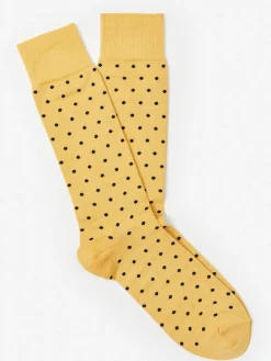 J.McLaughlin Socks in Polka Dots Yellow/Navy Clearance