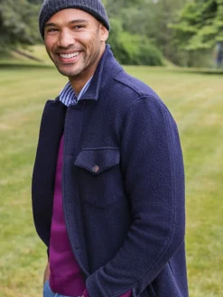 J.McLaughlin Spencer Cashmere Hat SolidNavy Clearance