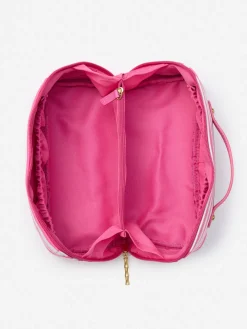 J.McLaughlin Stash Cosmetic Bag in Bangle Stripe White/Pink Clearance