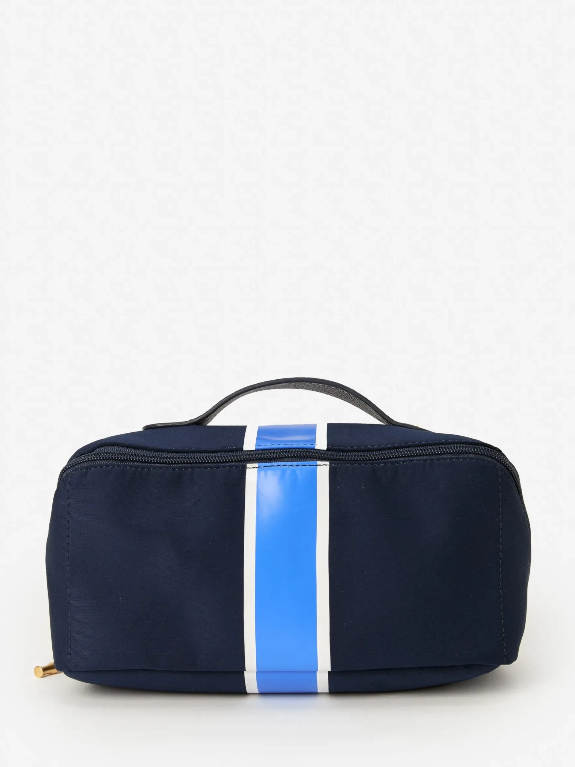 J.McLaughlin Stash Cosmetic Bag in Stripe Navy/Blue Best