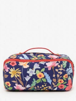 J.McLaughlin Stash Cosmetic Bag in Watercolor Petals Navy/Multi New