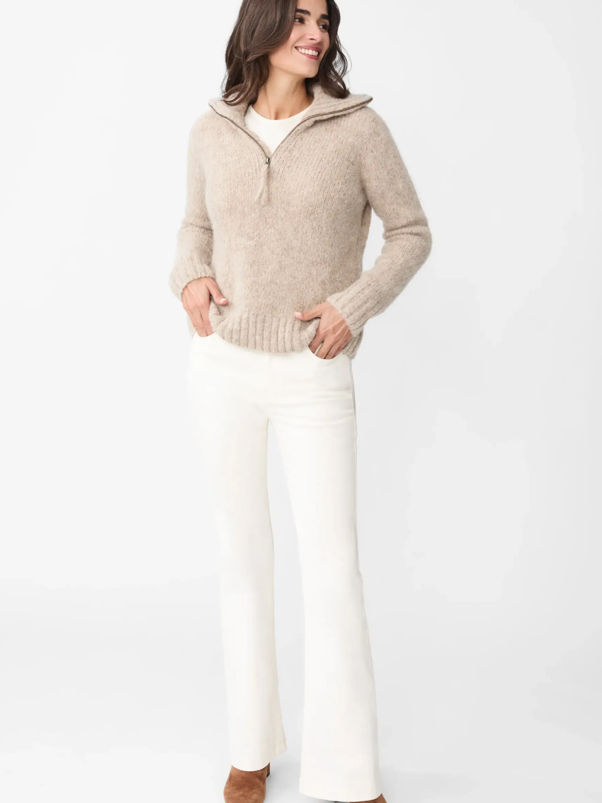 J.McLaughlin St. Moritz Sweater Taupe Sale