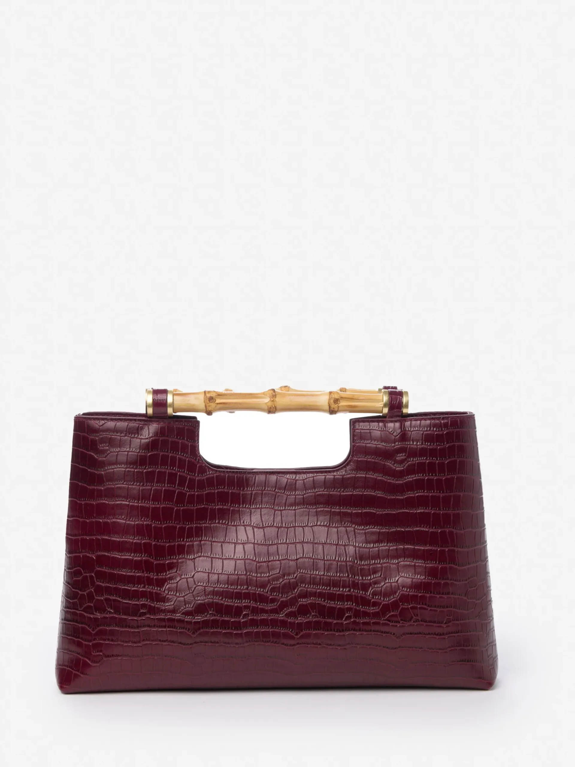 J.McLaughlin Sumpter Leather Clutch in Croc Burgundy Best