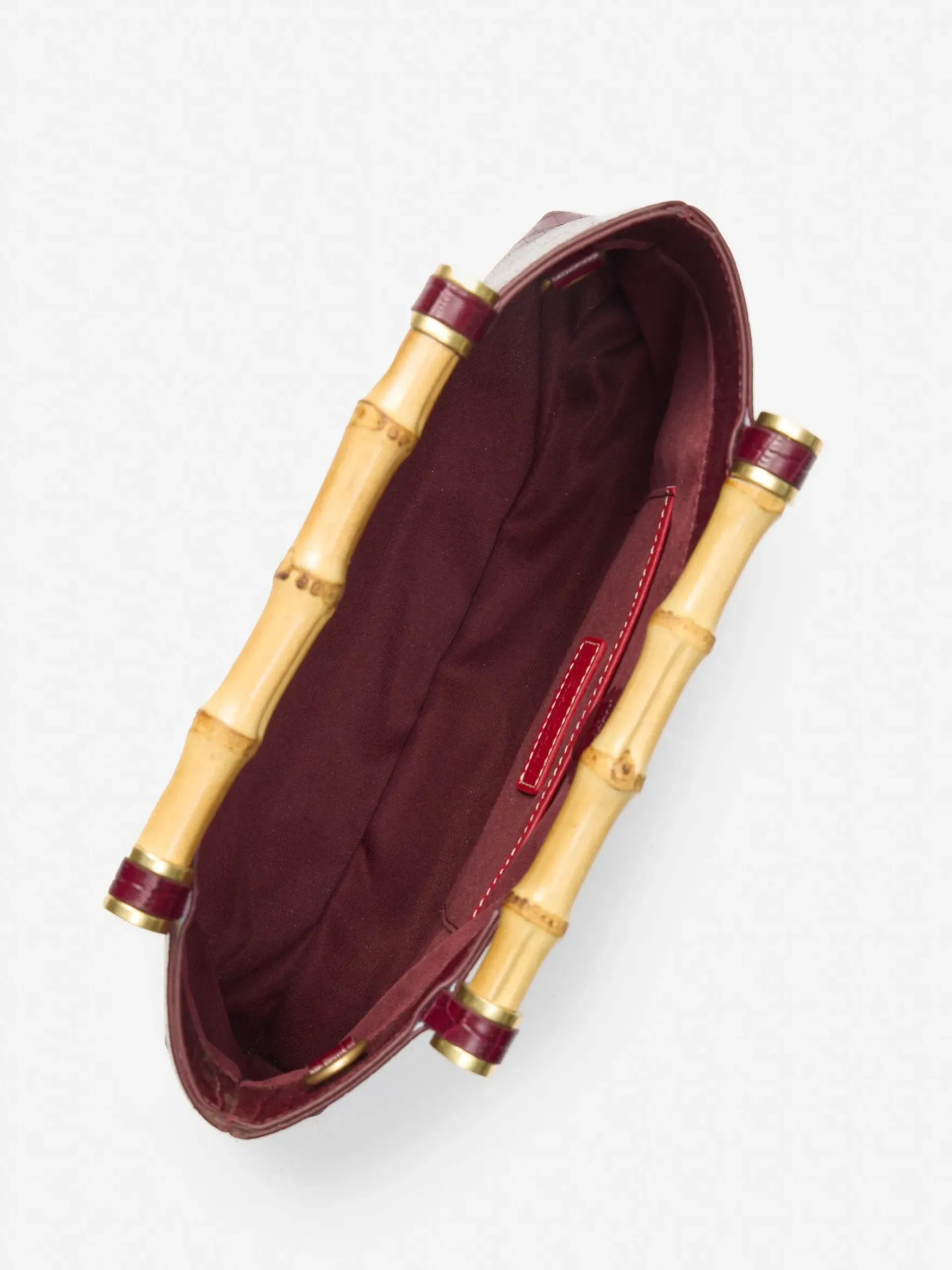 J.McLaughlin Sumpter Leather Clutch in Croc Burgundy Best