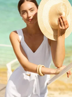 J.McLaughlin Sundrift Straw Hat Natural Clearance