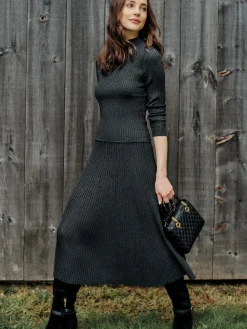 J.McLaughlin Sutton Metallic Skirt Black/Metallic Clearance
