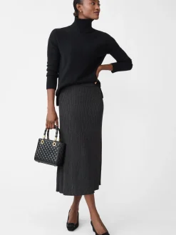 J.McLaughlin Sutton Metallic Skirt Black/Metallic Clearance