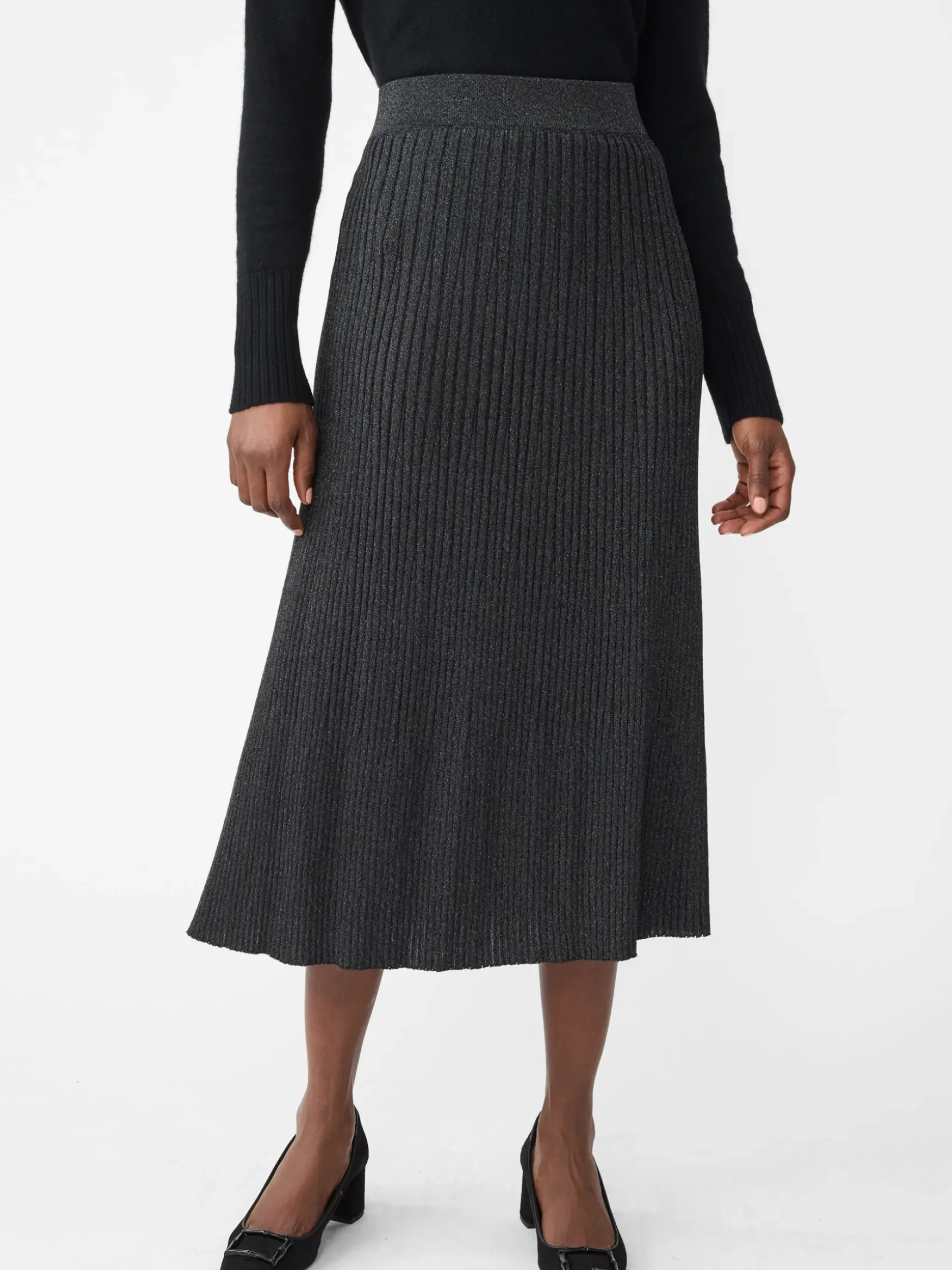 J.McLaughlin Sutton Metallic Skirt Black/Metallic Clearance